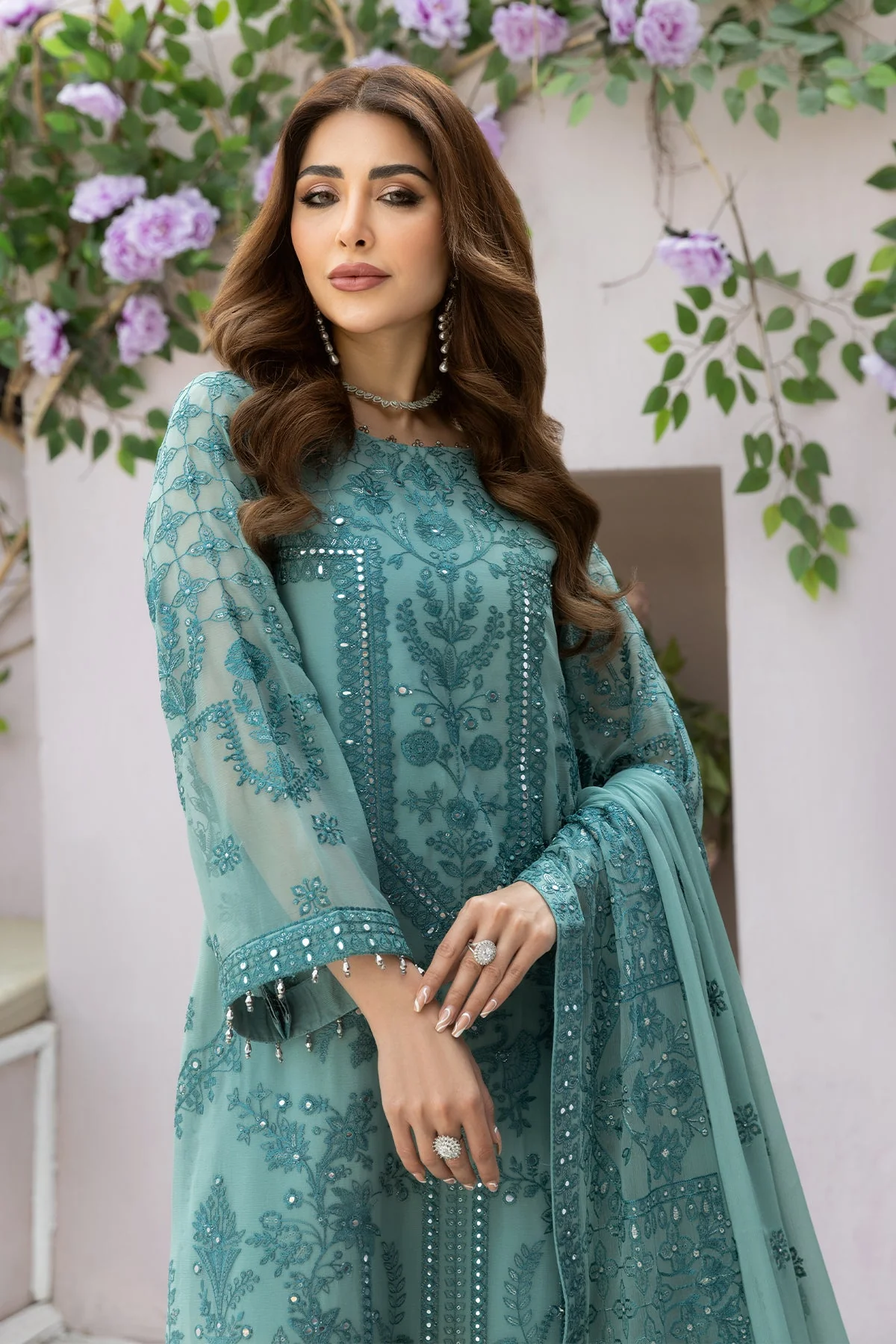 Alizeh Dhaagey Formal Collection – Blue - V01D07 - Image 4