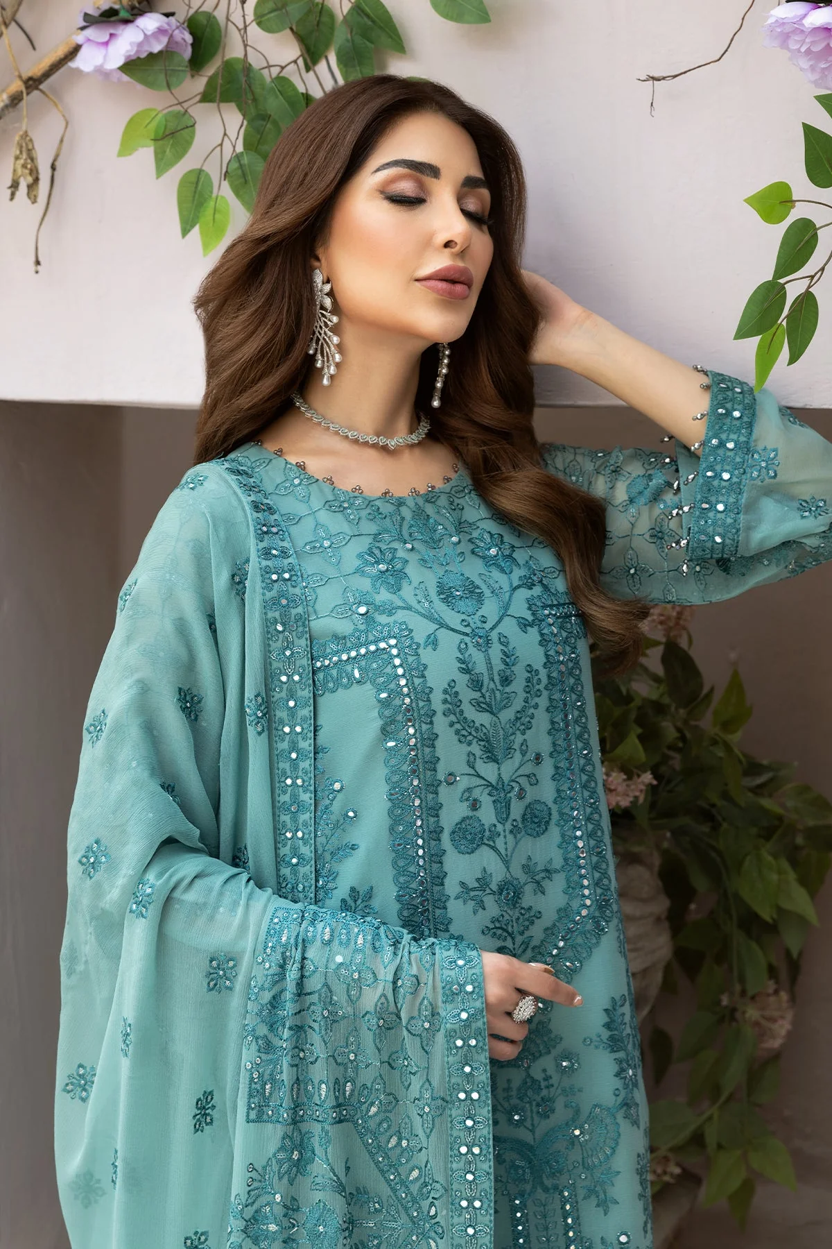 Alizeh Dhaagey Formal Collection – Blue - V01D07 - Image 6