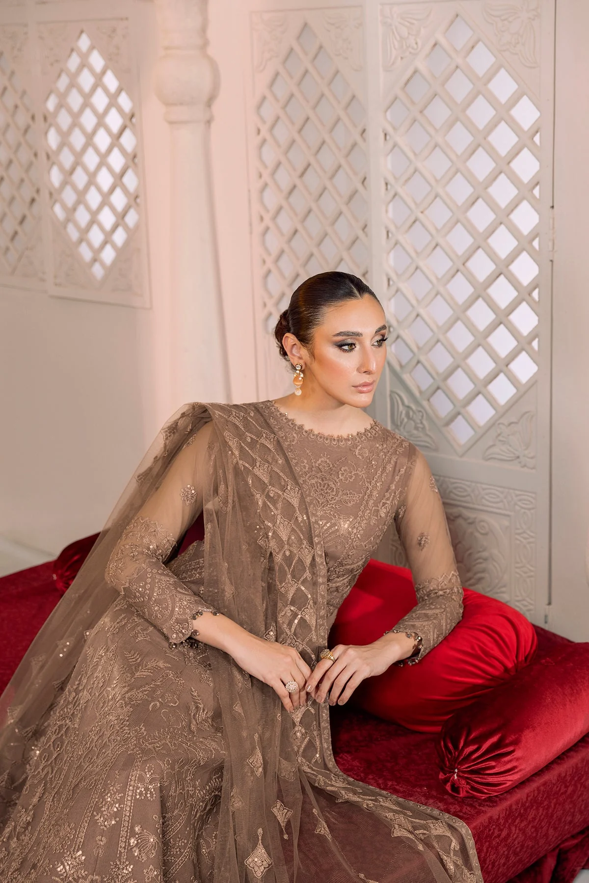 Alizeh Dua Luxury Formals – V01D05B- RYAN ( BEIGE ) - Image 9