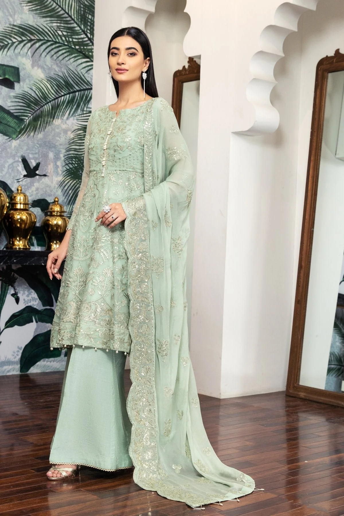 Alizeh Embroidered Chiffon Royale De Luxe Collection – Saphir - Image 11