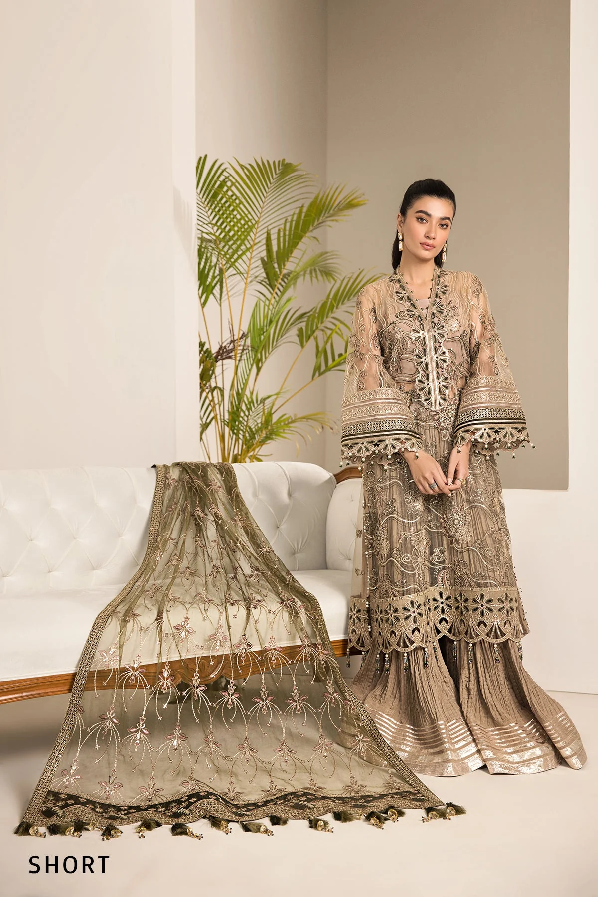 Alizeh Lamhay Festive Formal Collection – Embroidered Net Skin - V15D02 - Emhal - Image 16