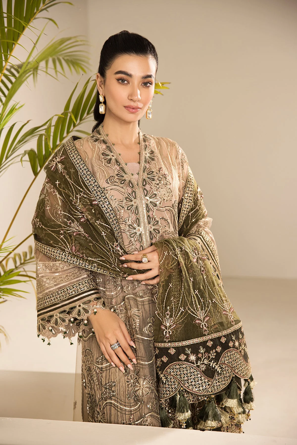 Alizeh Lamhay Festive Formal Collection – Embroidered Net Skin - V15D02 - Emhal - Image 25