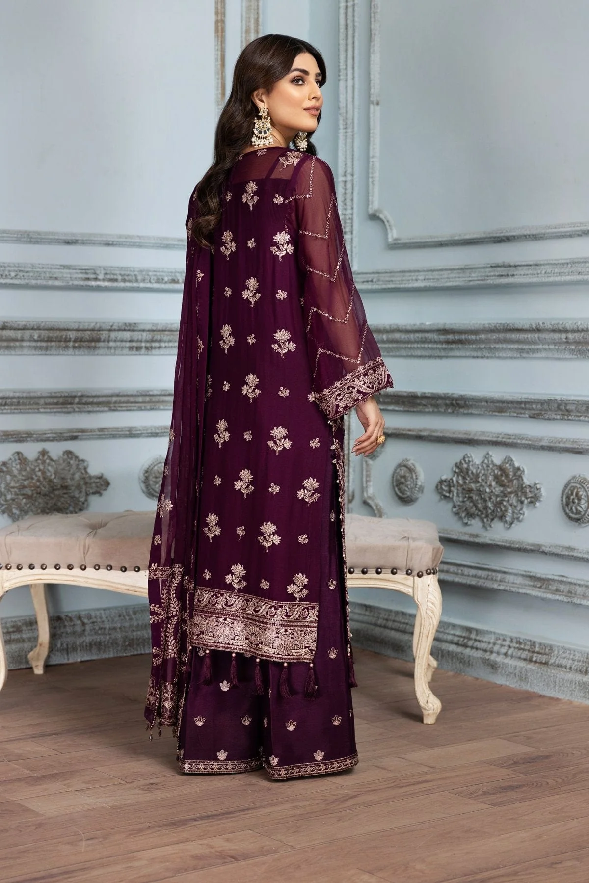 Alizeh Mah-e-Ru Festive Embroidered Chiffon Collection – Lailomah - Image 5