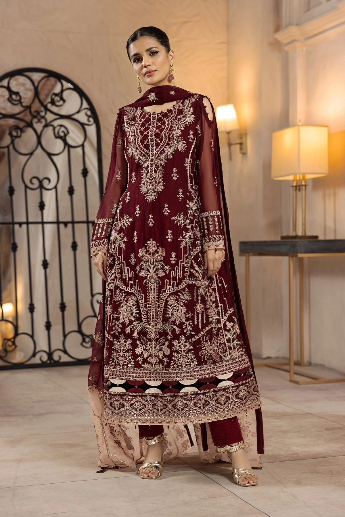 Alizeh Muhtesem Embroidered Festive Chiffon Collection 2022 – Gulay - Image 10