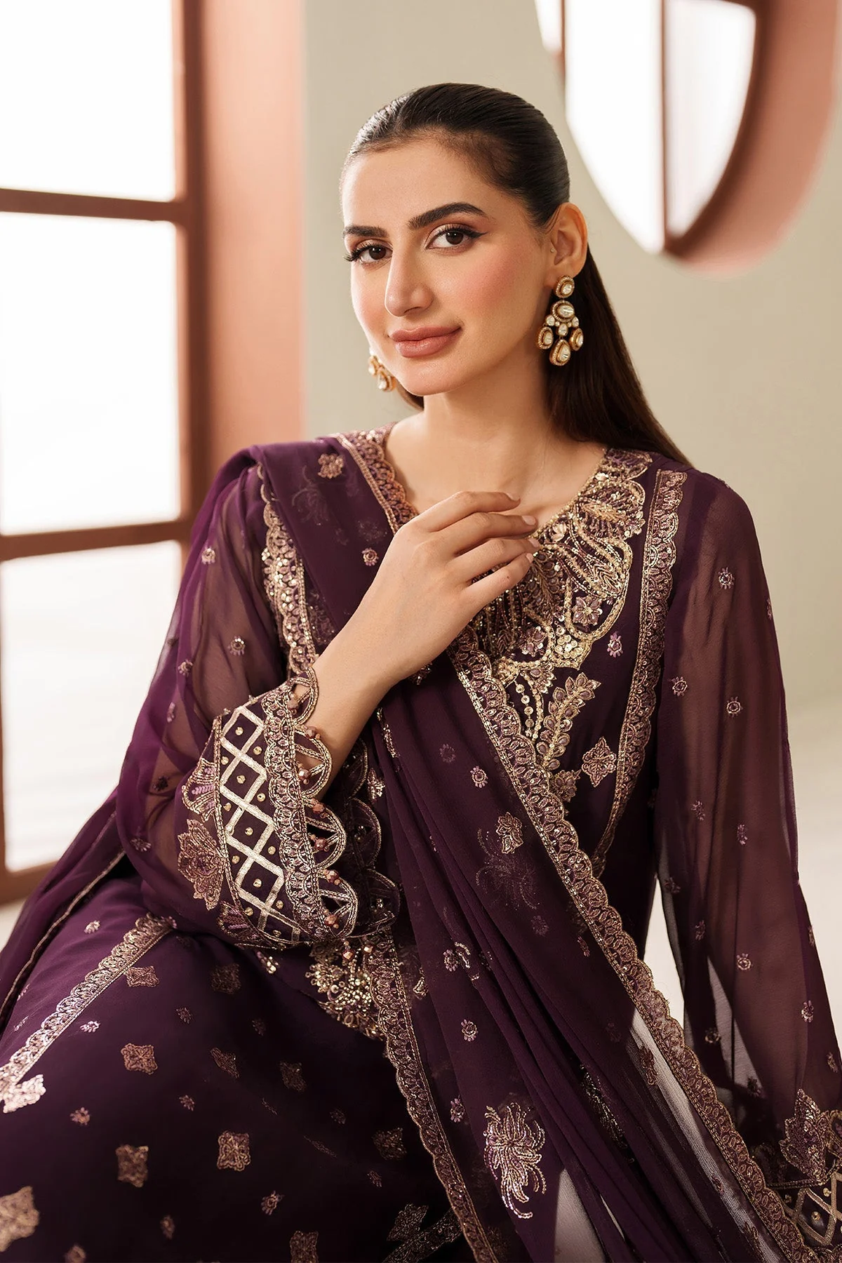 Alizeh Reena Handmade Harmony Luxury Chiffon Formals – AF-HM-4053-Tehwar - Image 6