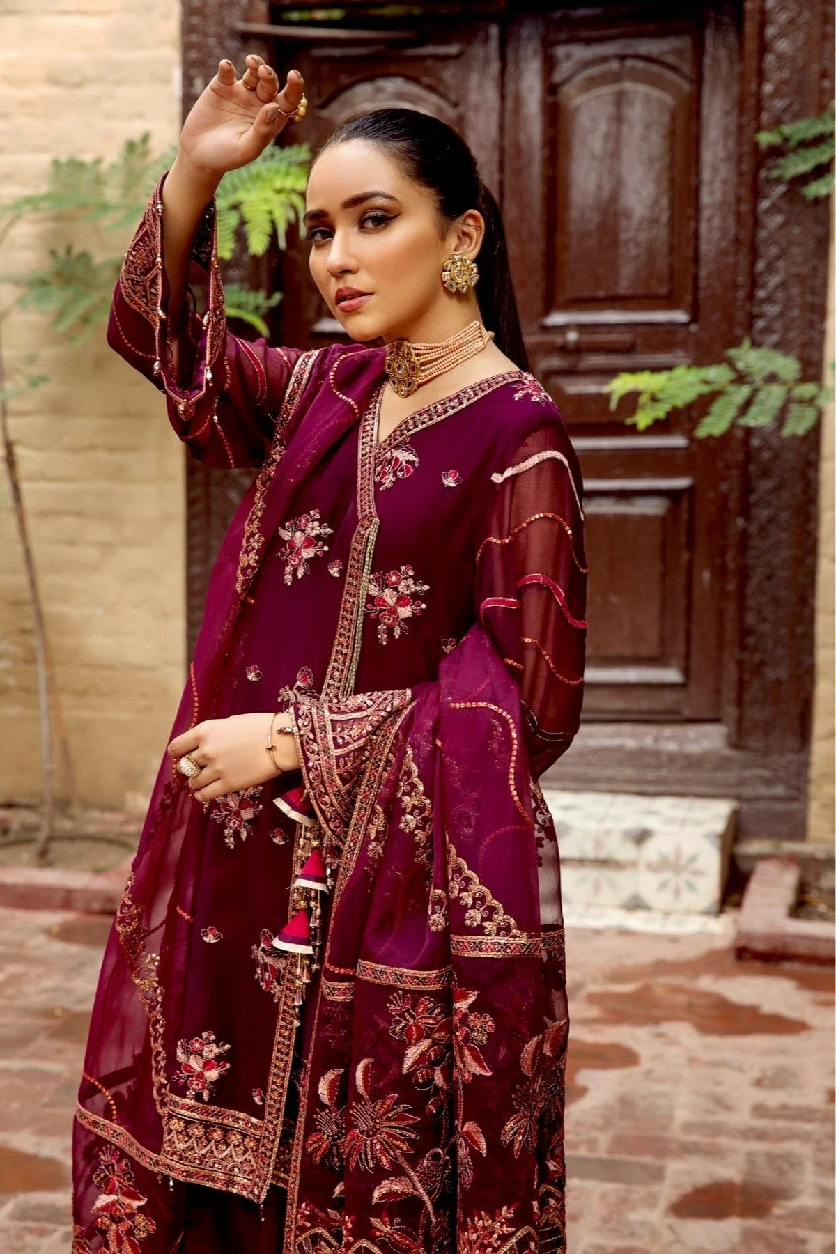 Alizeh Shahtaj Festive Embroidered Chiffon Collection '21 – Singhaar - Image 6