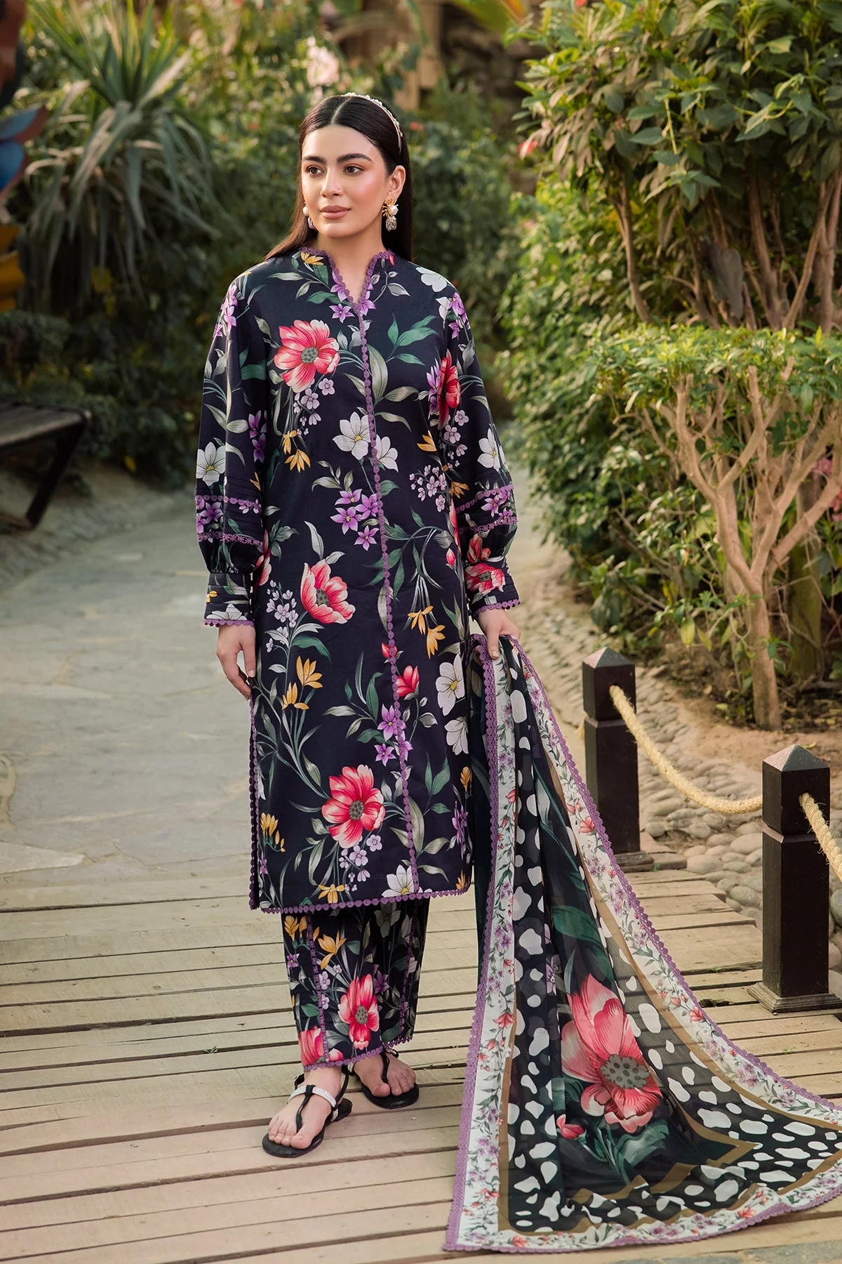 Alizeh Sheen Lawn Prints – AF-PL-6015-Viola - Image 2