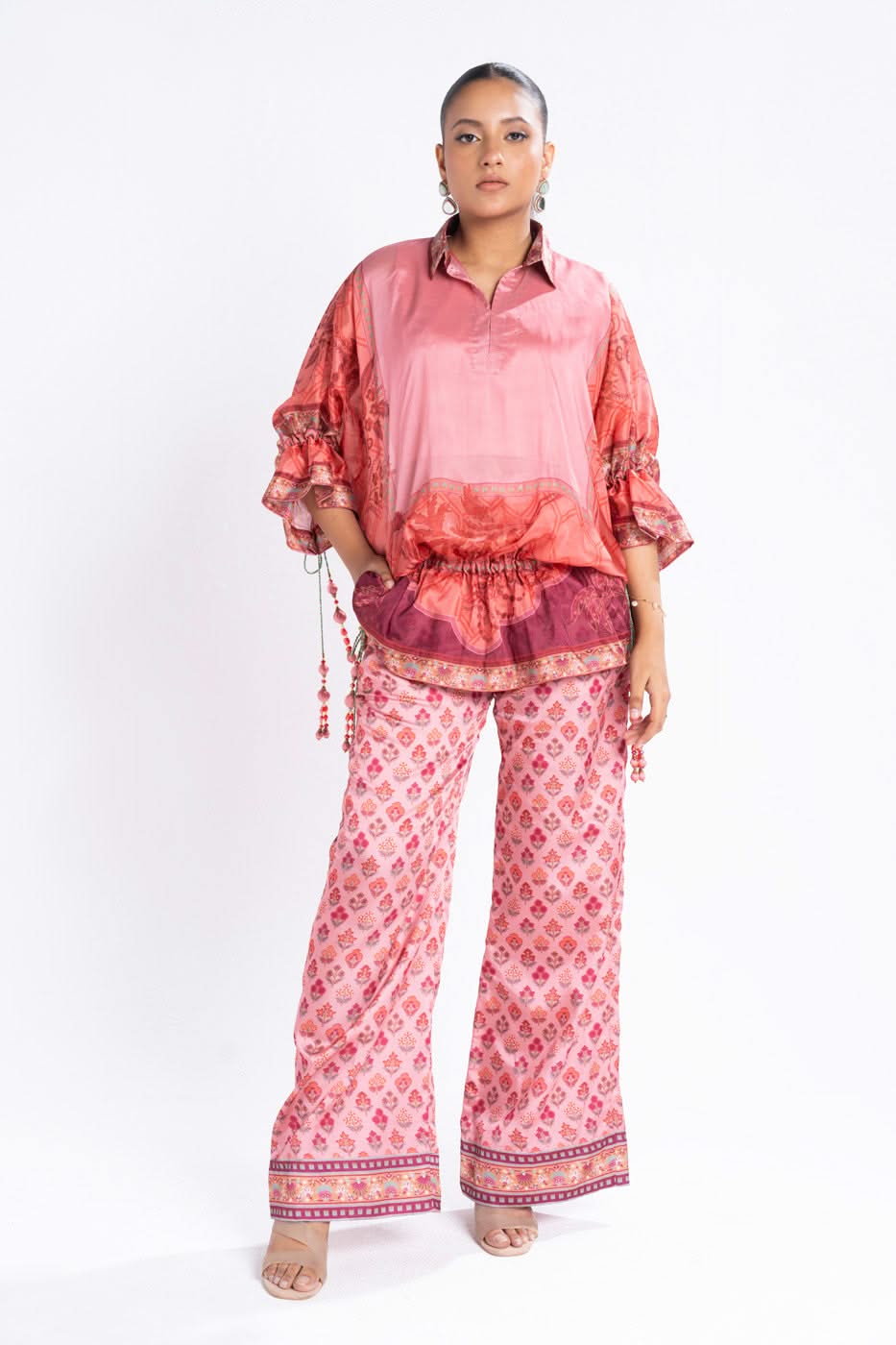Alkaram Chamois Silk Suit With Printed Tissue Silk Dupatta – SK-08-24-Tea Pink - Image 2