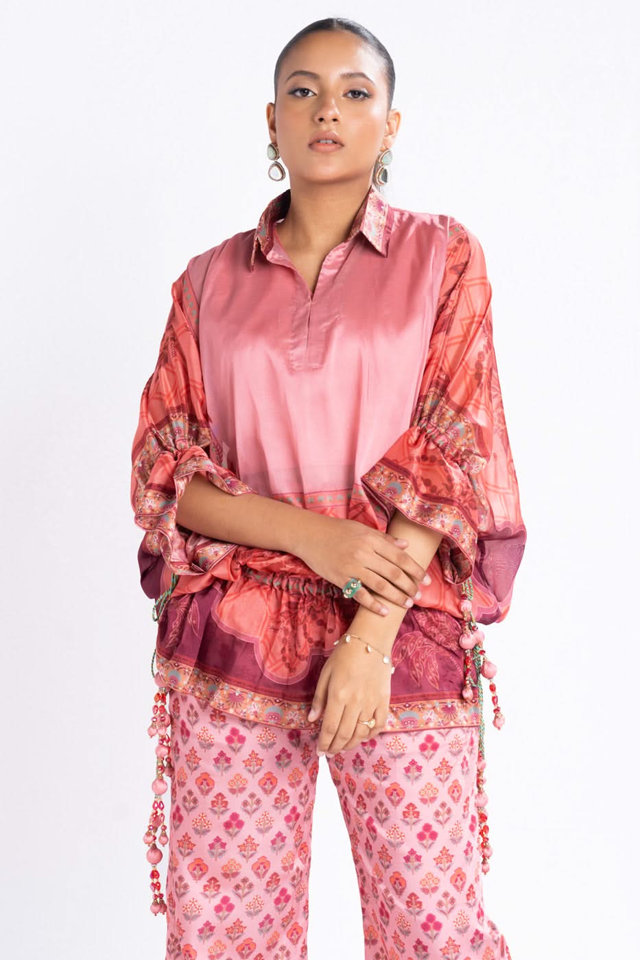 Alkaram Chamois Silk Suit With Printed Tissue Silk Dupatta – SK-08-24-Tea Pink - Image 5