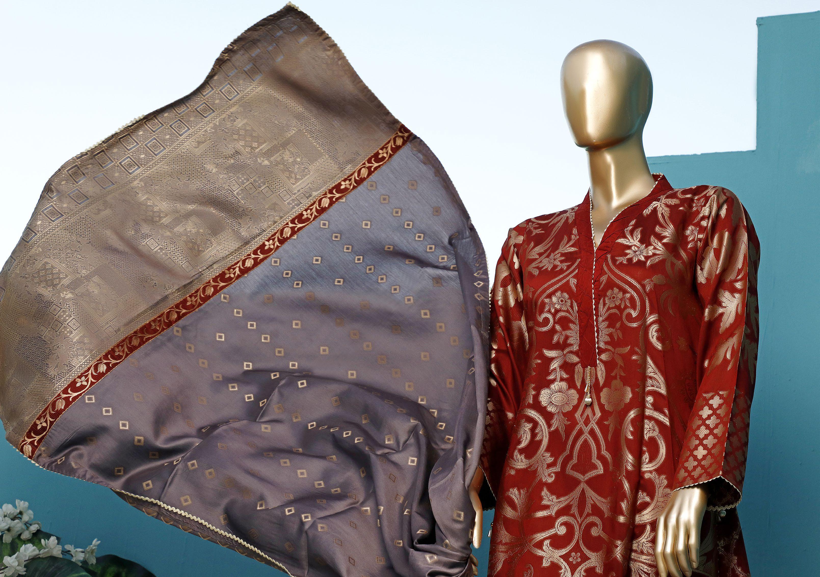 Amna Sohail by Tawakkal Fabrics – Viscose Lawn Jacquard Broschia Collection – Design - 9 - Image 3
