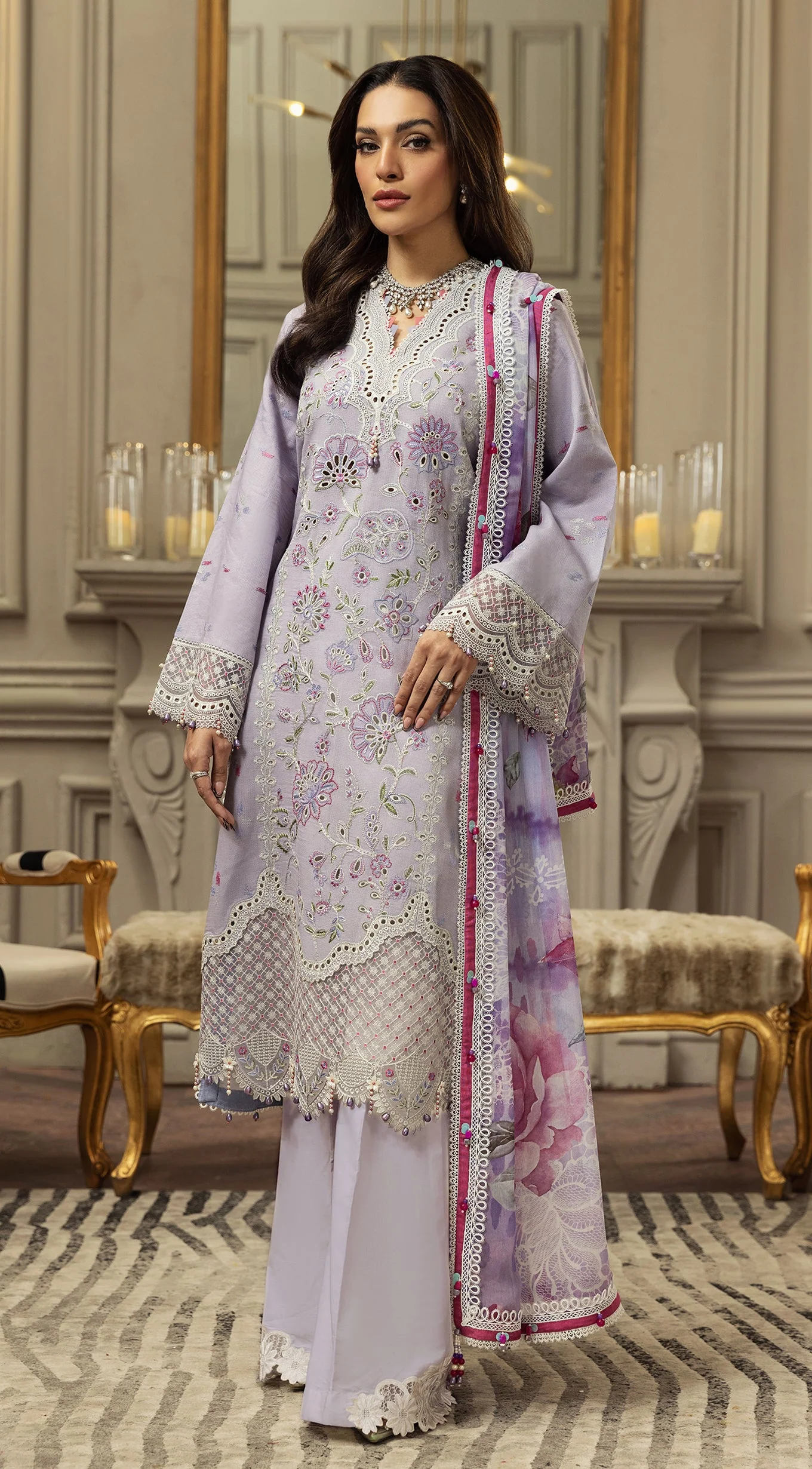 Anaya by Kiran Chaudhry Luxury Lawn Eid Collection – SUMRINA - Image 2