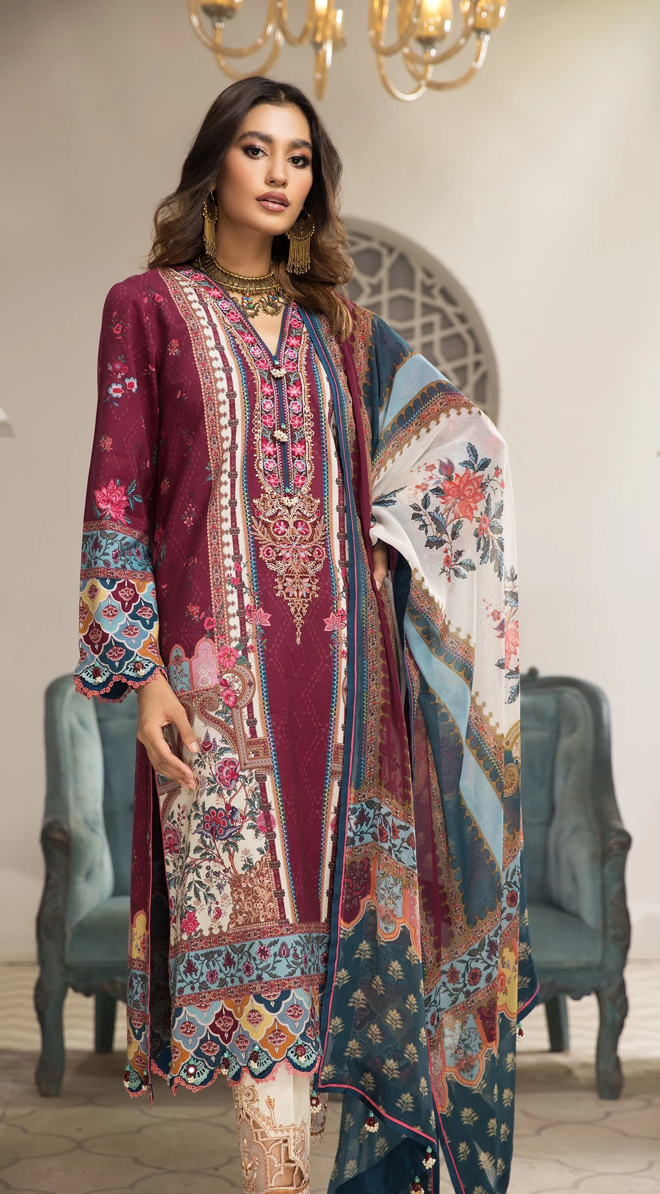 Anaya by Kiran Chaudhry · Nazafreen Embroidered Cambric Collection – ANIQA - Image 4