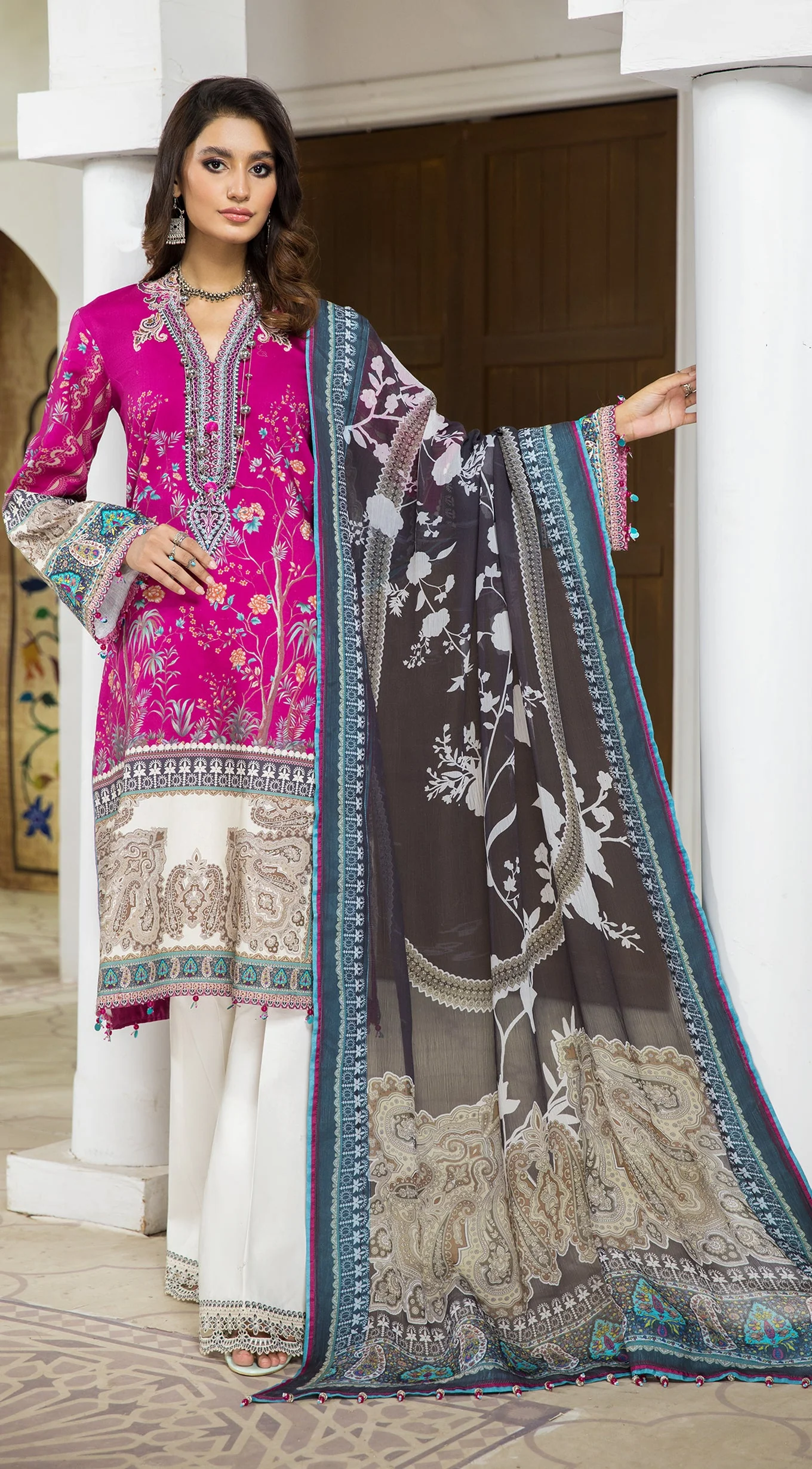 Anaya by Kiran Chaudhry · Nazafreen Embroidered Cambric Collection – ZULEKHA - Image 3