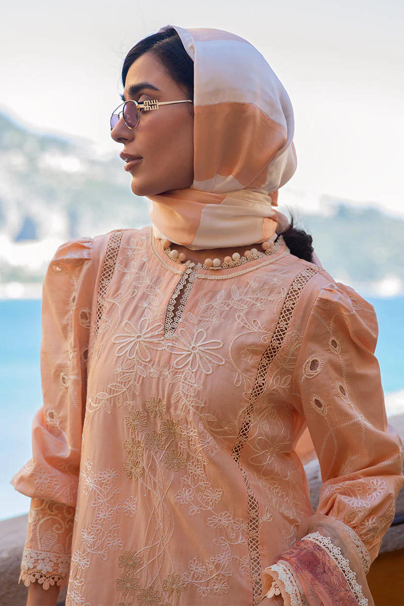 Ansab Jahangir Zoha Luxury Lawn – Alluring Apricot - Image 3