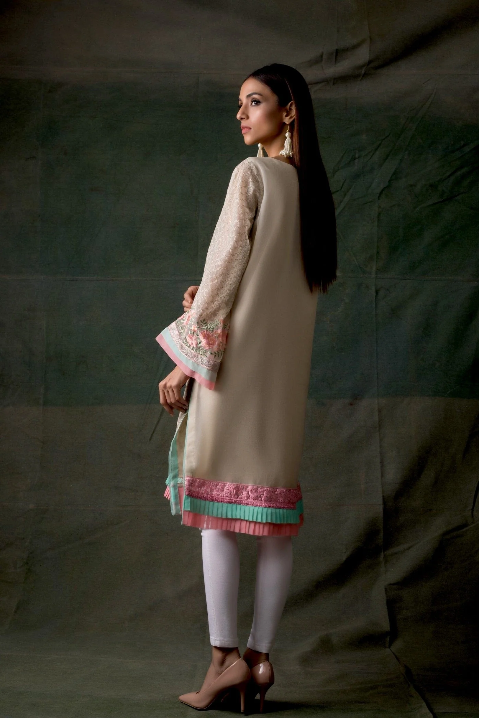 Areeba Saleem Embroidered Lawn Kurti Collection – ASKE-5 - Image 2
