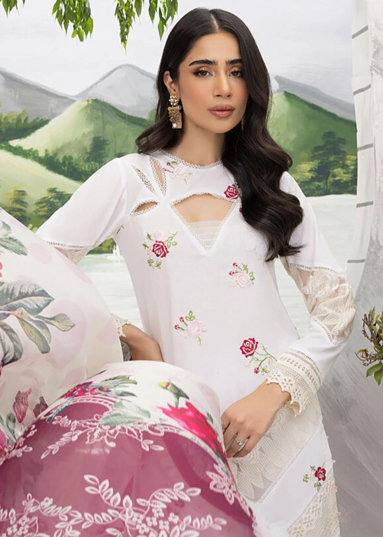 Asifa & Nabeel Aleyna Lawn Collection Vol-2 – WHITE LILY (ALV-02) - Image 6