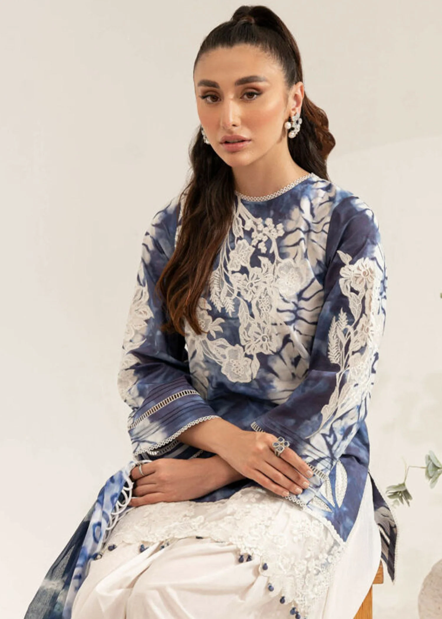 Asifa & Nabeel Leia Lawn Collection – MAVI (LL-16) - Image 6