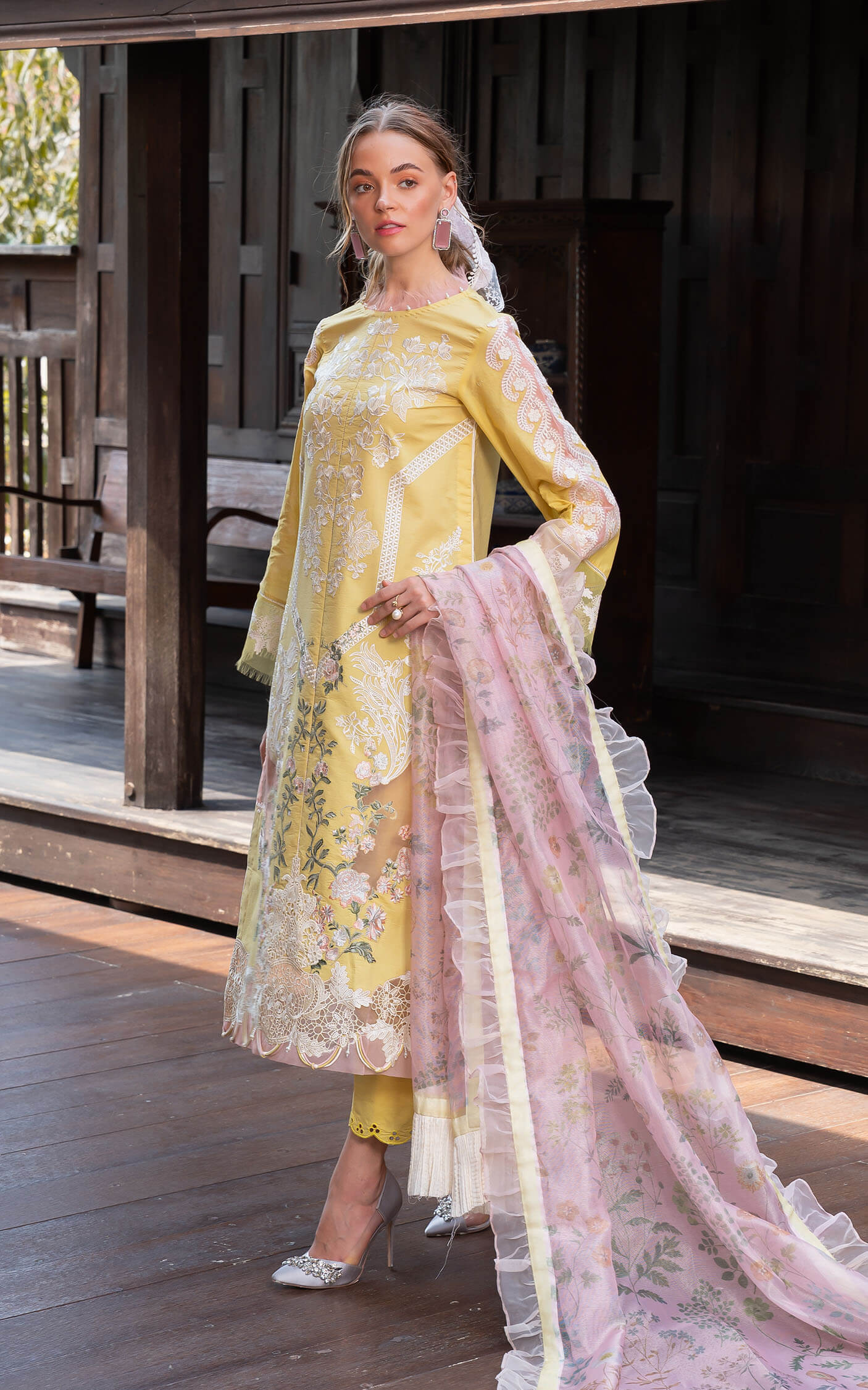 Asifa & Nabeel Rosemary & Ruffles Luxury Lawn – ESSENCE (RRL-08) - Image 7