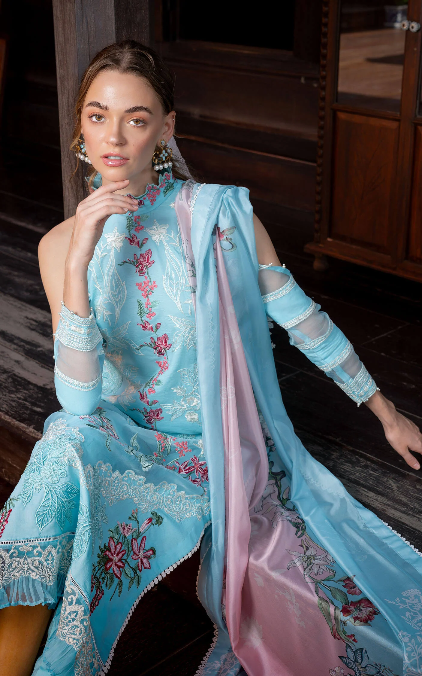 Asifa & Nabeel Rosemary & Ruffles Luxury Lawn – UTOPIA (RRL-01) - Image 5