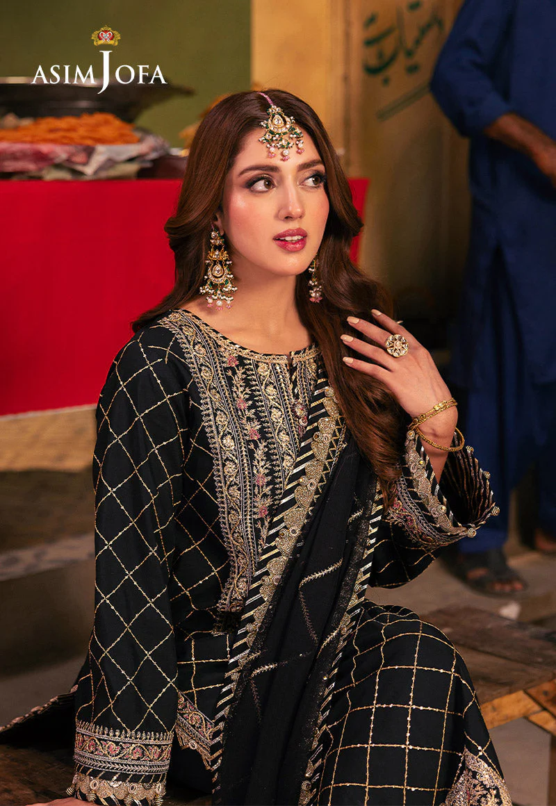 Asim Jofa Chamkeeli Festive Formals – AJKK-02 Embroidered Twisted Silk - Image 7