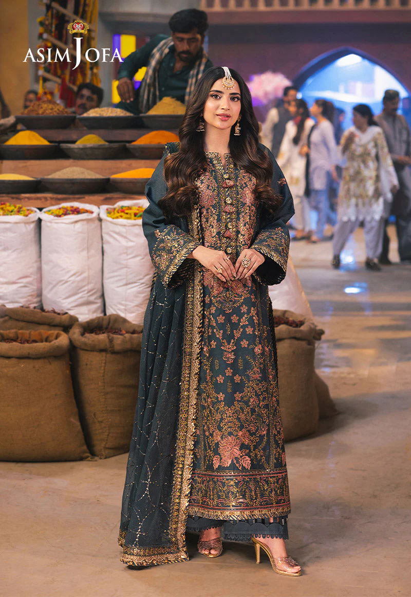 Asim Jofa Chamkeeli Festive Formals – AJKK-09 Embroidered Twisted Silk