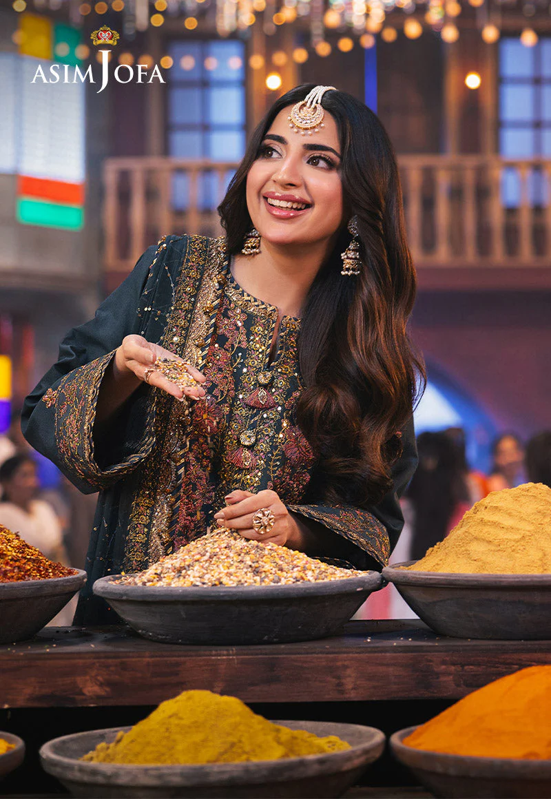 Asim Jofa Chamkeeli Festive Formals – AJKK-09 Embroidered Twisted Silk - Image 9