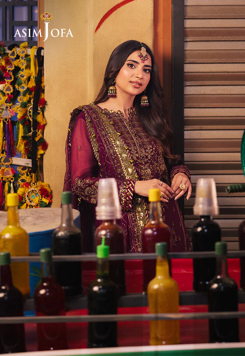 Asim Jofa Chamkeeli Festive Formals – AJKK-18 Embroidered Chiffon - Image 6