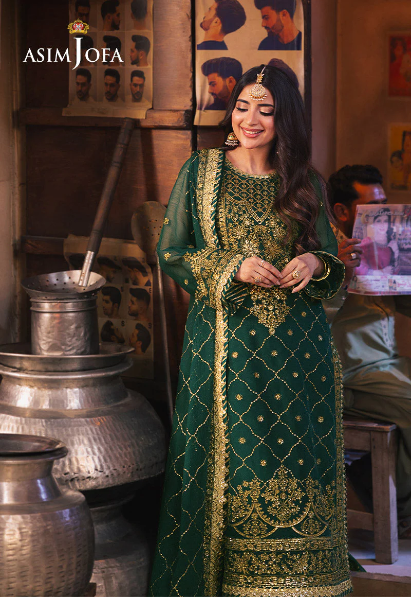 Asim Jofa Chamkeeli Festive Formals – AJKK-22 Embroidered Twisted Silk - Image 7