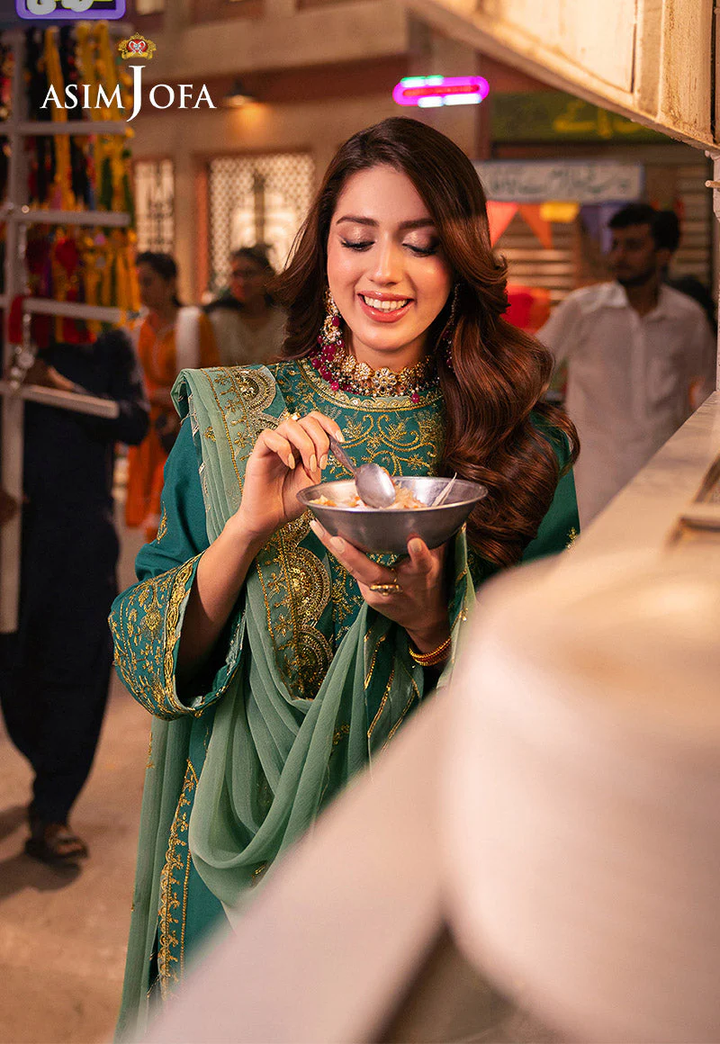 Asim Jofa Chamkeeli Festive Formals – AJKK-27 Embroidered Twisted Silk - Image 5