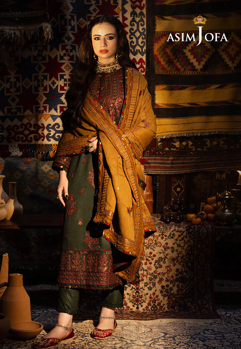 Asim Jofa Kashmiri Taanka Winter Collection – AJKT-10 - Image 9