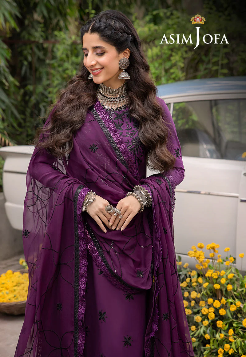 Asim Jofa Shadow Work Lawn Silk Collection – AJSW-03 - Image 5