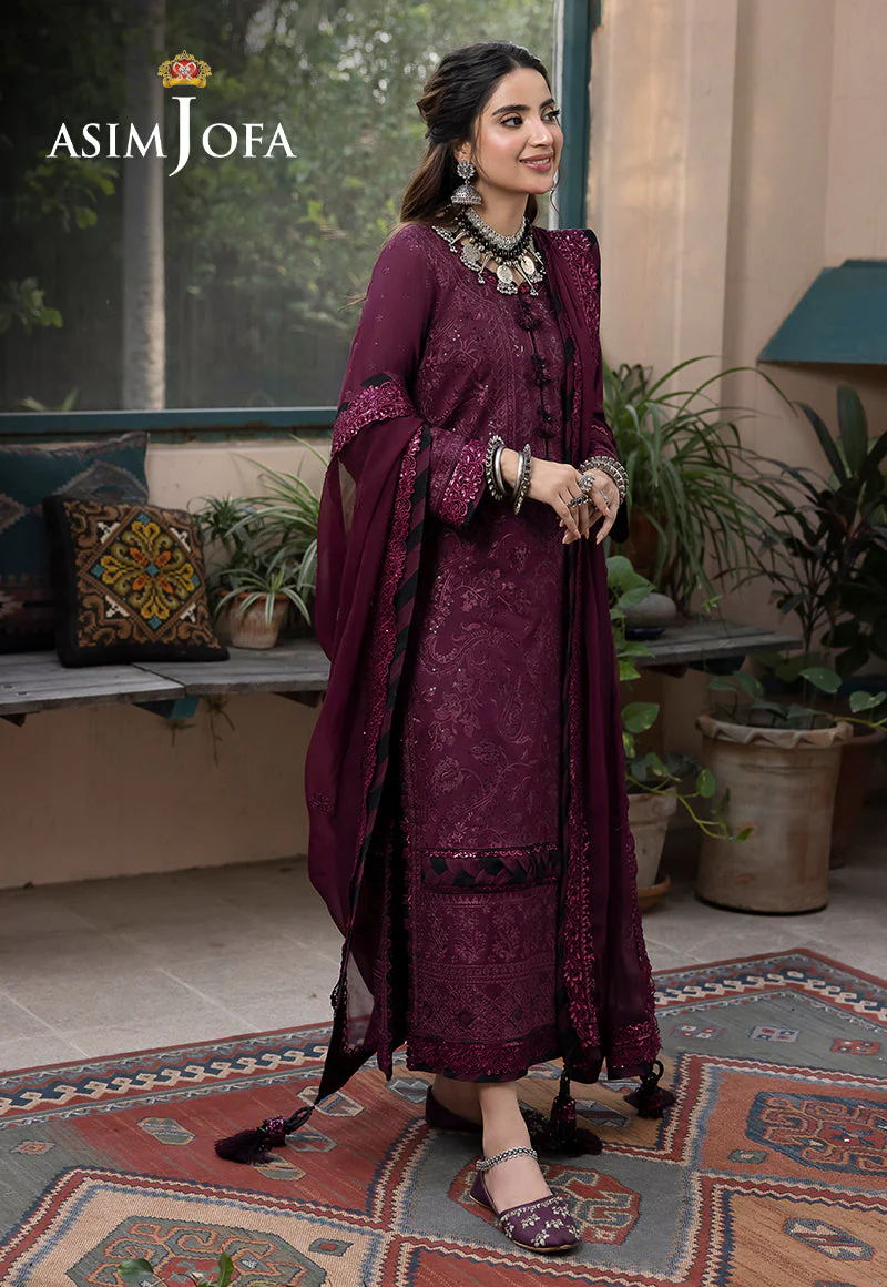 Asim Jofa Shadow Work Lawn Silk Collection – AJSW-05 - Image 12