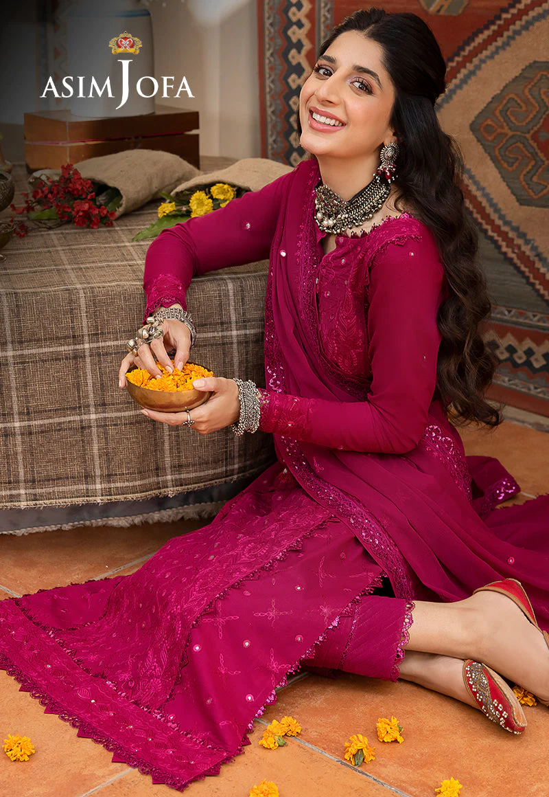 Asim Jofa Shadow Work Lawn Silk Collection – AJSW-08 - Image 7