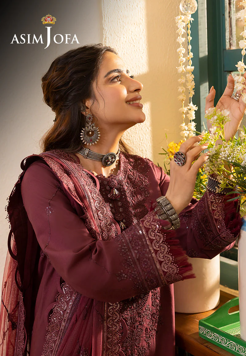 Asim Jofa Shadow Work Lawn Silk Collection – AJSW-10 - Image 10