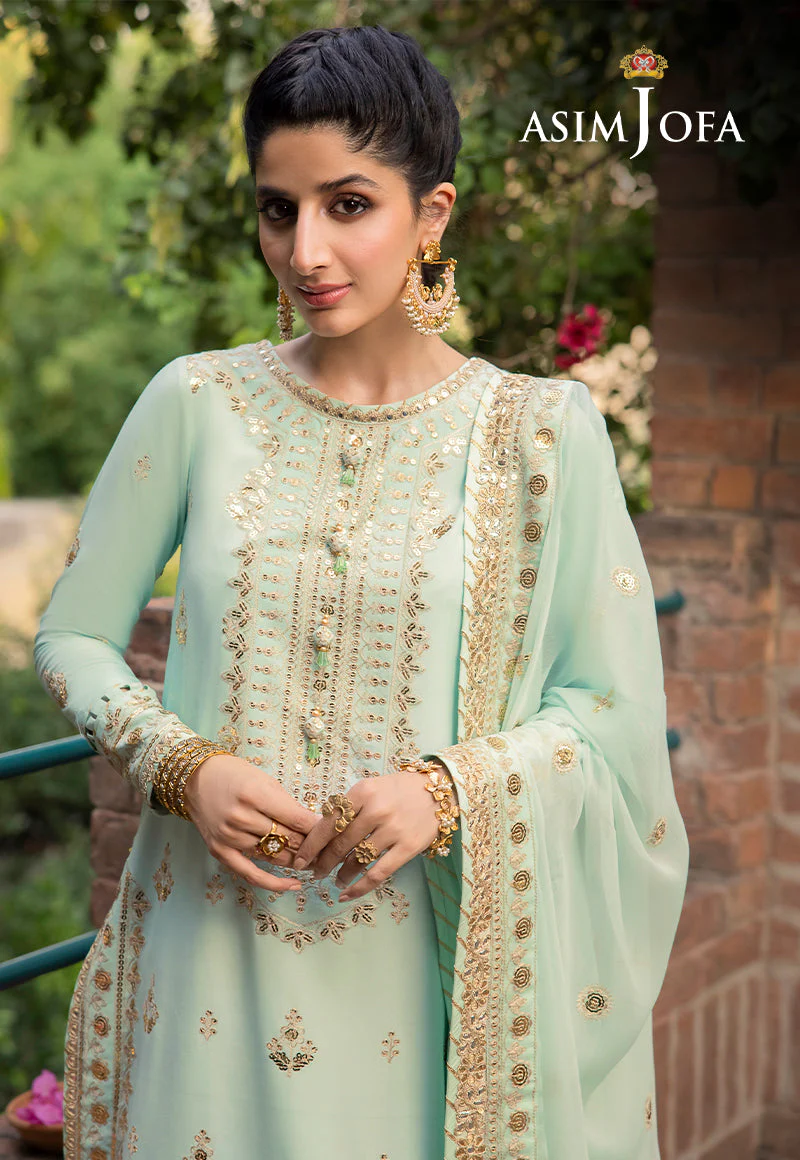 Asim Jofa Shadow Work Lawn Silk Collection – AJSW-11 - Image 10