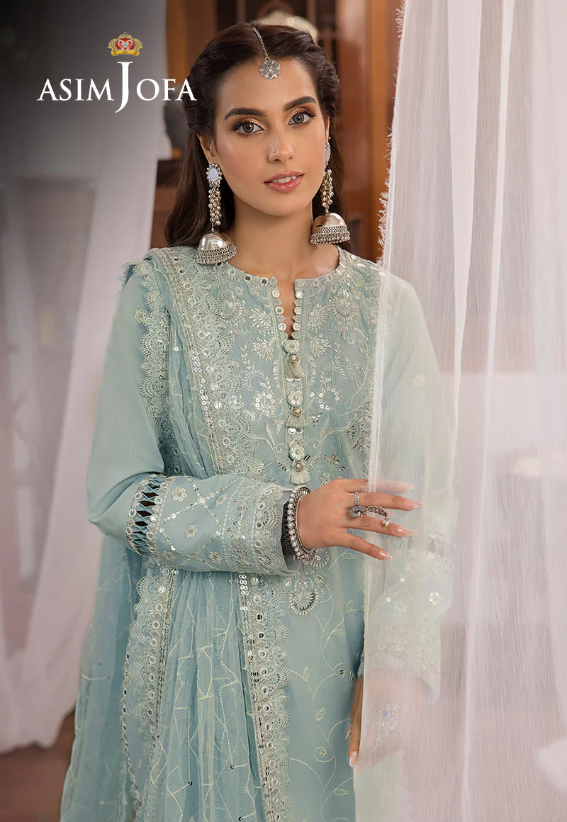 Asim Jofa Shadow Work Lawn Silk Collection – AJSW-12 - Image 9