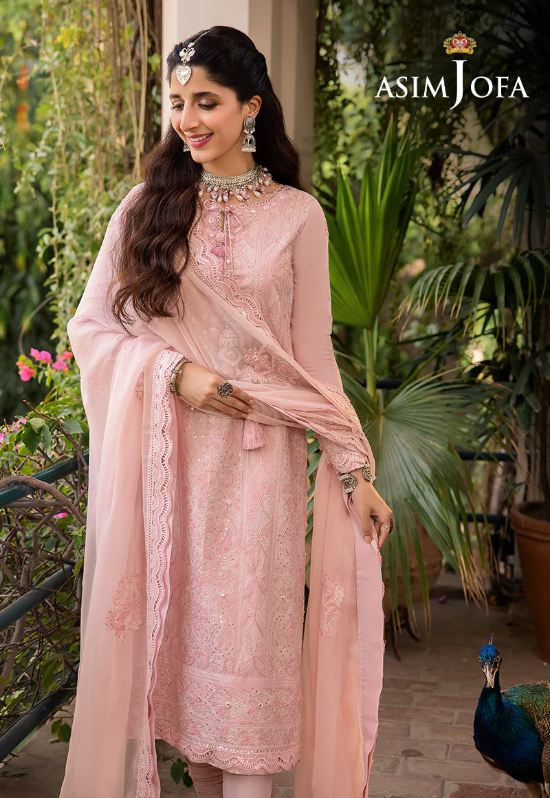 Asim Jofa Shadow Work Lawn Silk Collection – AJSW-14 - Image 4