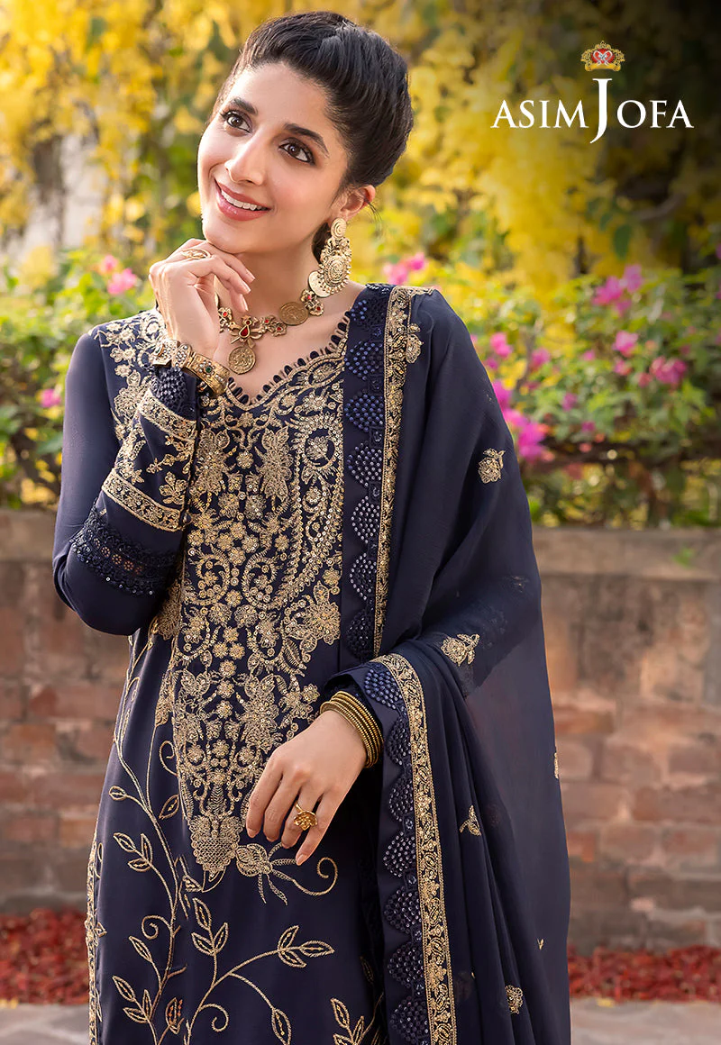 Asim Jofa Shadow Work Lawn Silk Collection – AJSW-15 - Image 13