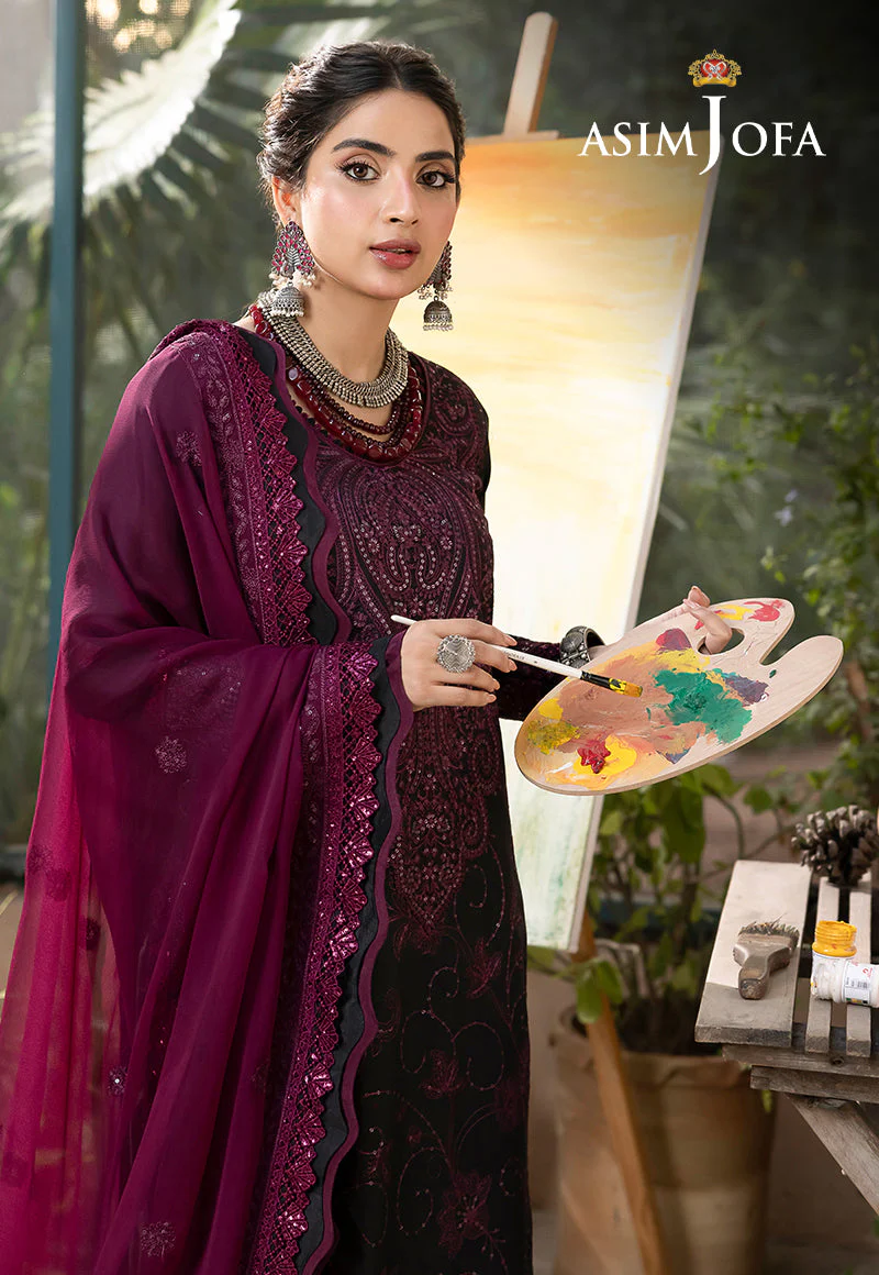 Asim Jofa Shadow Work Lawn Silk Collection – AJSW-16 - Image 10
