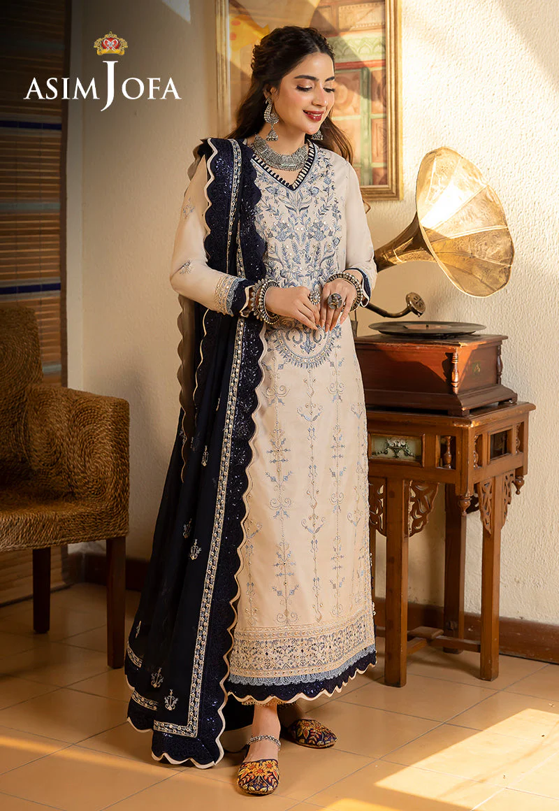 Asim Jofa Shadow Work Lawn Silk Collection – AJSW-17 - Image 2