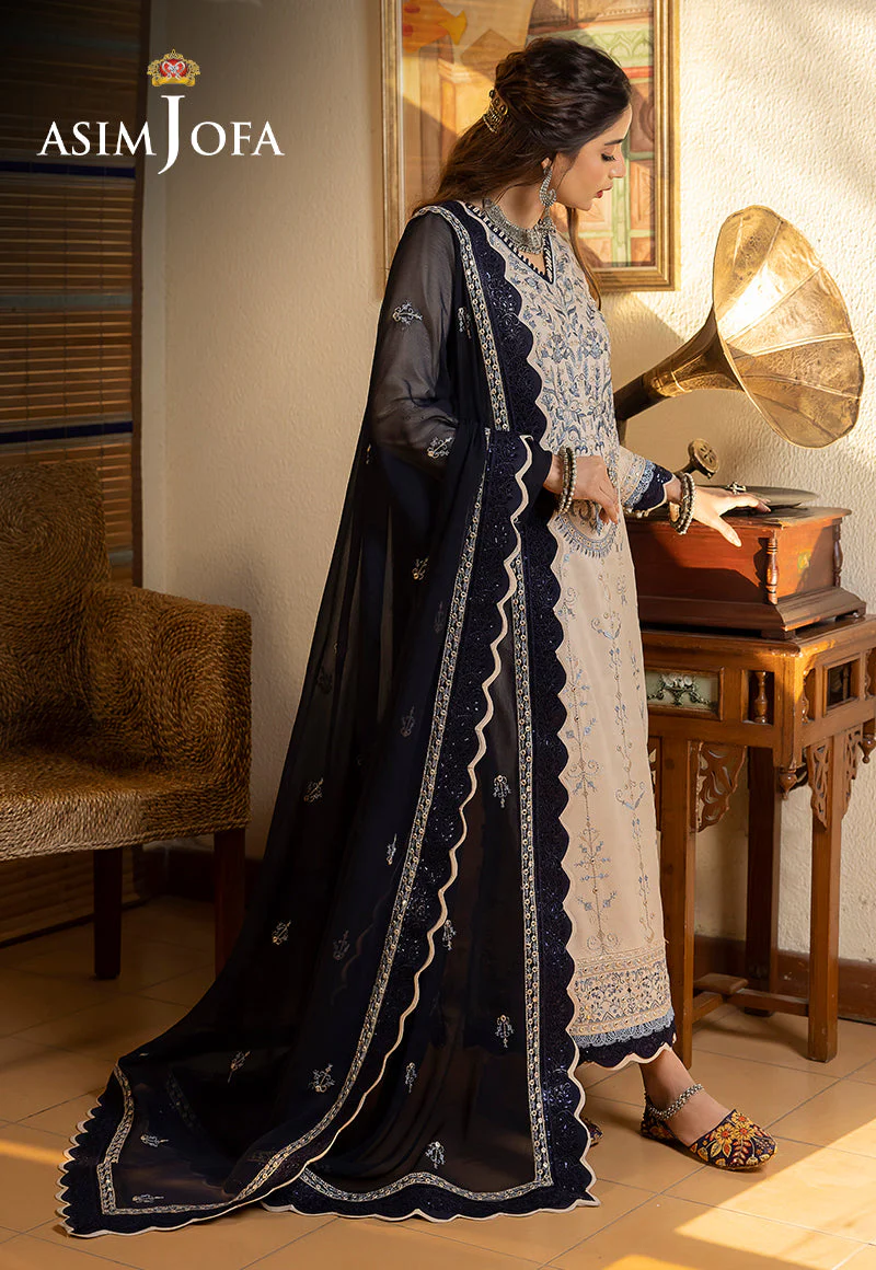 Asim Jofa Shadow Work Lawn Silk Collection – AJSW-17 - Image 3