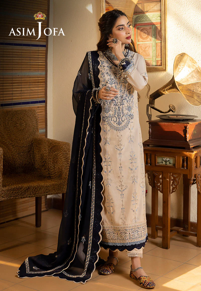 Asim Jofa Shadow Work Lawn Silk Collection – AJSW-17 - Image 7