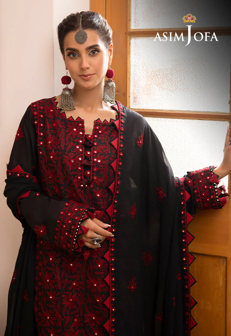 Asim Jofa Shadow Work Lawn Silk Collection – AJSW-22 - Image 9