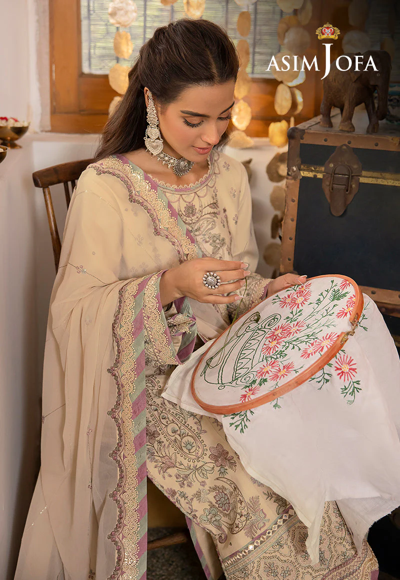 Asim Jofa Shadow Work Lawn Silk Collection – AJSW-26 - Image 5