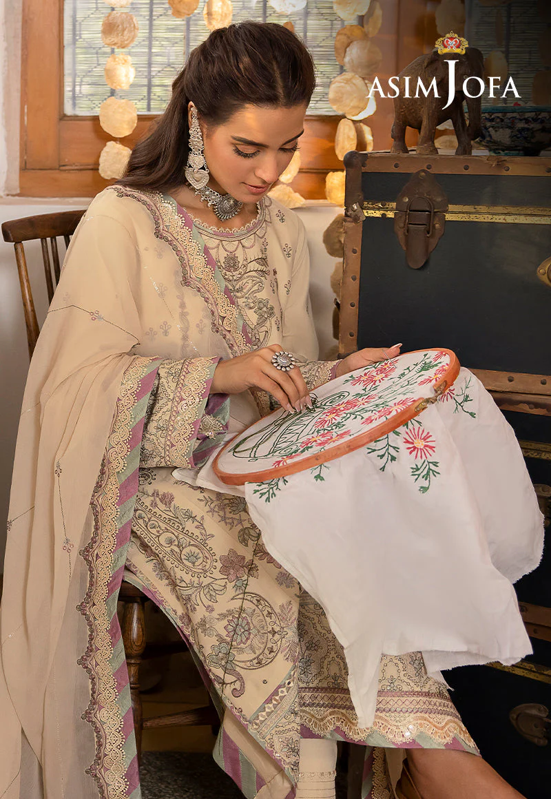 Asim Jofa Shadow Work Lawn Silk Collection – AJSW-26 - Image 9