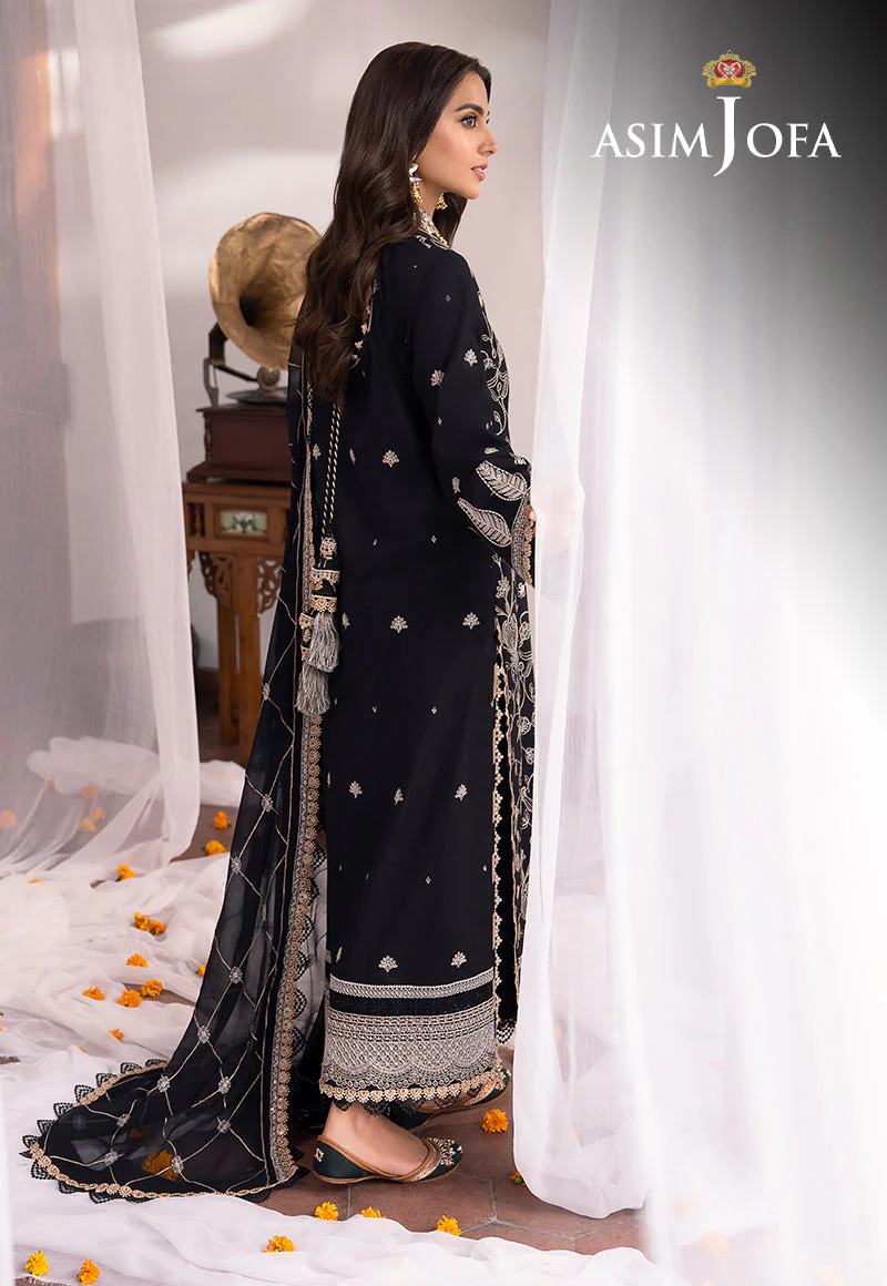 Asim Jofa Shadow Work Lawn Silk Collection – AJSW-27 - Image 3