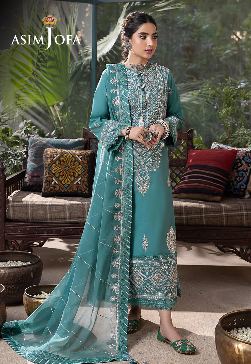 Asim Jofa Shadow Work Lawn Silk Collection – AJSW-28 - Image 2
