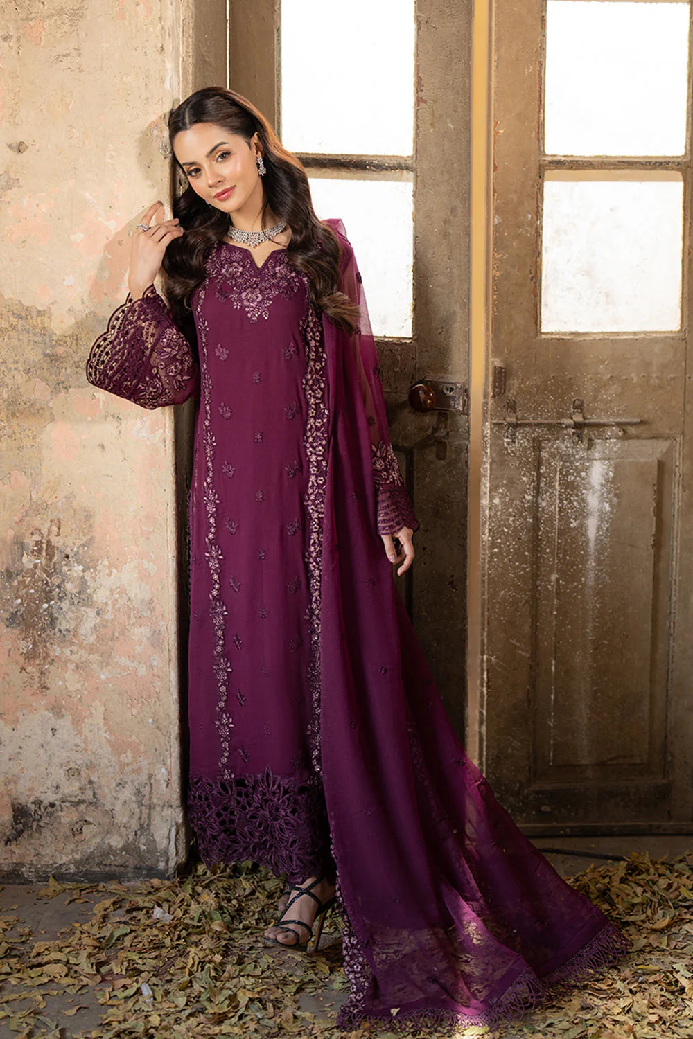 Azure Ensembles Luxury Chiffon Formals – Merlot Grace - Image 3