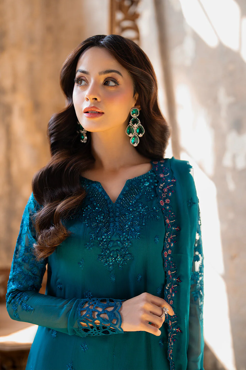 Azure Ensembles Luxury Chiffon Formals – Mystic Teal - Image 6
