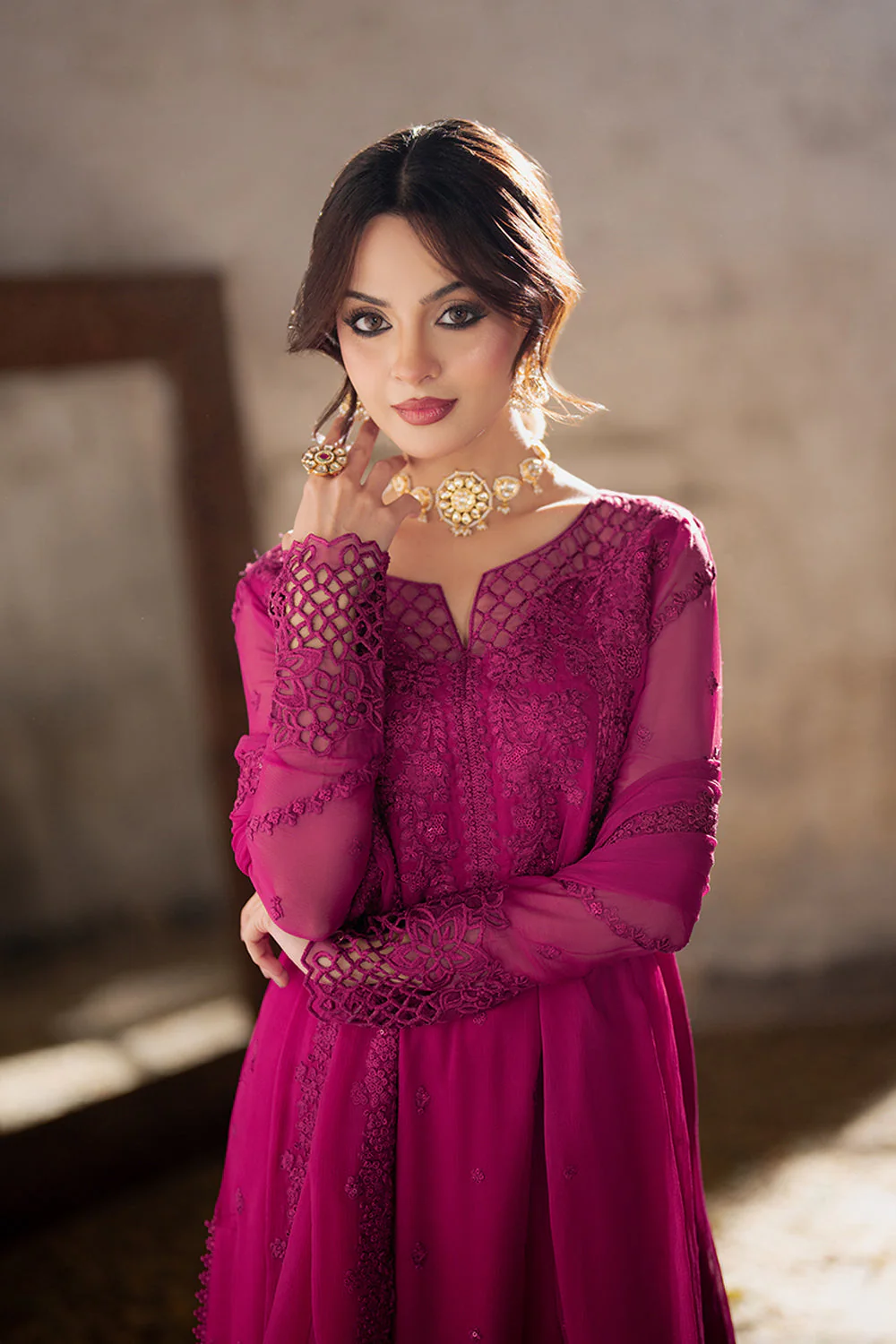 Azure Ensembles Luxury Chiffon Formals – Plum Reverie - Image 4
